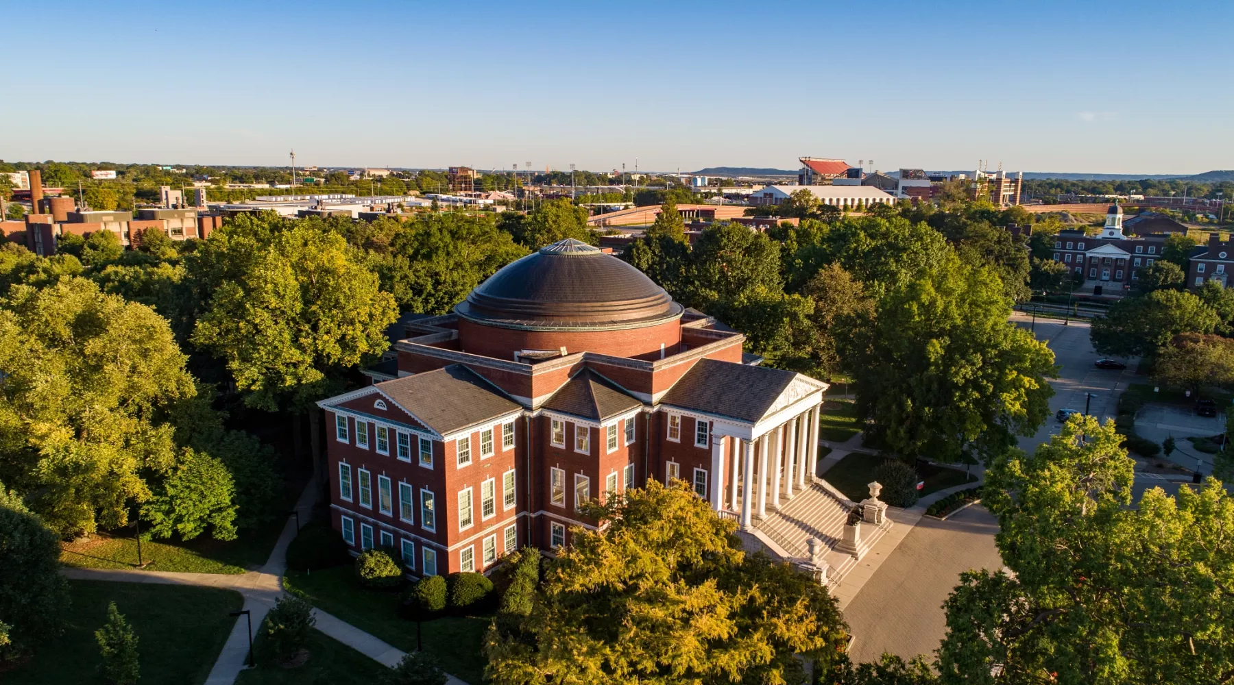 Aerial view of Grawemeyer Hall