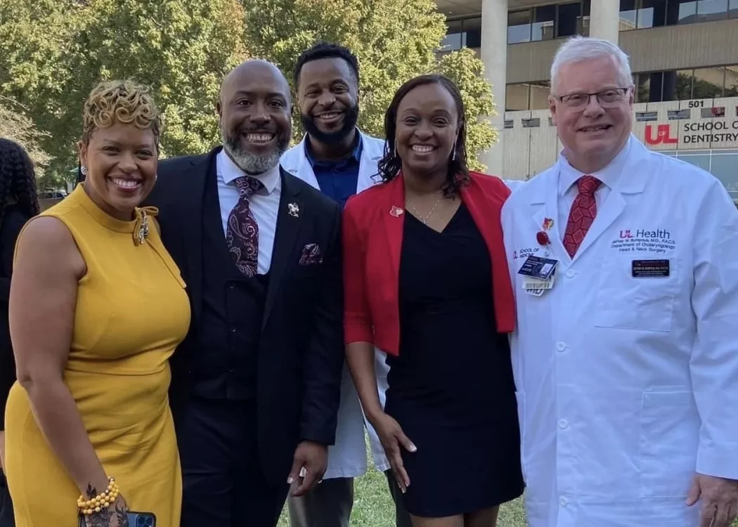 A group of physicians and administrators at the Central High School pre-med magnet White Coat Ceremony.