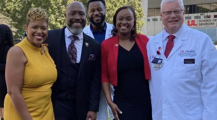 A group of physicians and administrators at the Central High School pre-med magnet White Coat Ceremony.